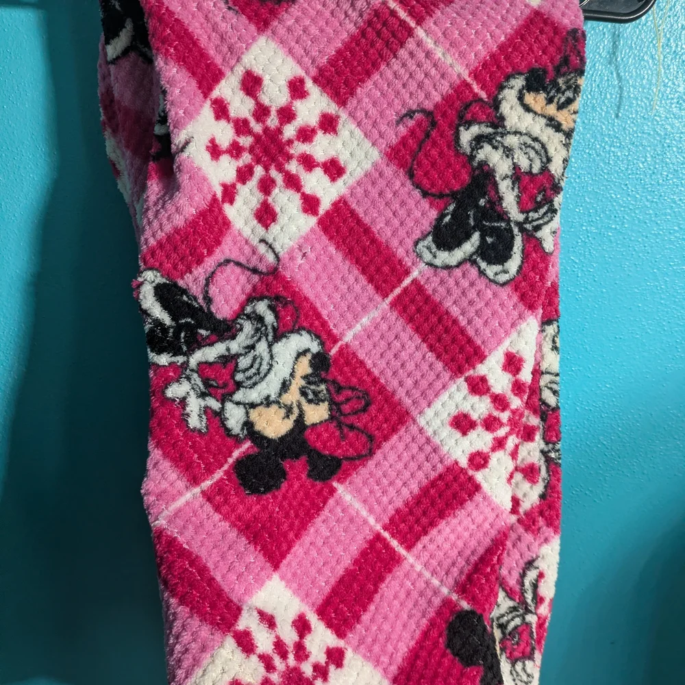 Disney Pink and Black Minnie‎ Mouse Waffle Lounge Pants - Picture 7 of 10